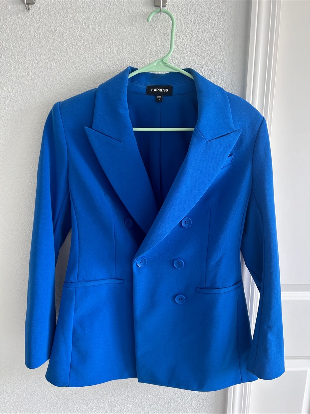 Express Women's Cobalt Blue Double-Breasted Blazer - Picture 2 of 4